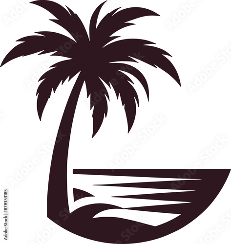 plam logo icon silhouette vector style,Clipart , Illustration black with white background