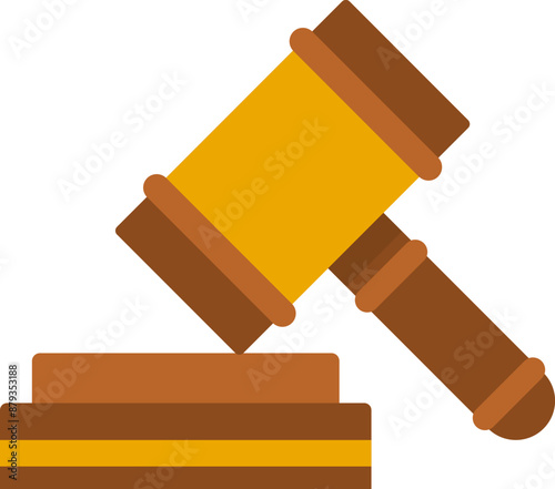 justice law hammer flat illustration