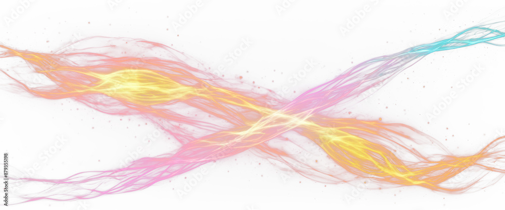 Fototapeta premium Light waves intertwining isolate on transparent background, png, cutout