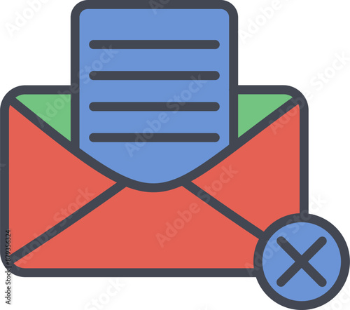 Rejection Of A Letter Vector Icon