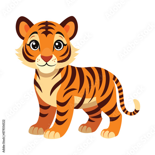 Illustration of Baby siberian tiger Isolated
