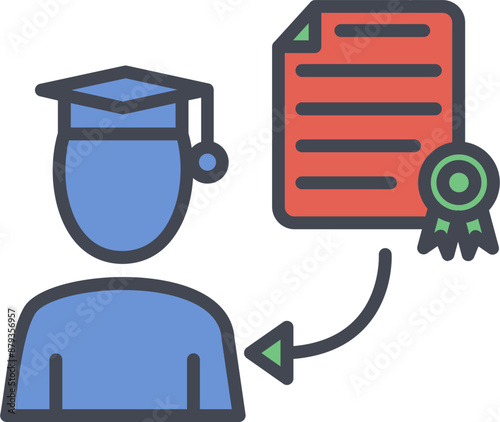 Receiving Diploma Vector Icon