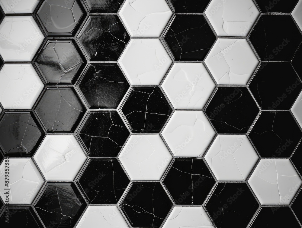Black and White Hexagon Pattern, A Modern Geometric Design Black and White Hexagon Pattern, A Modern Geometric Design