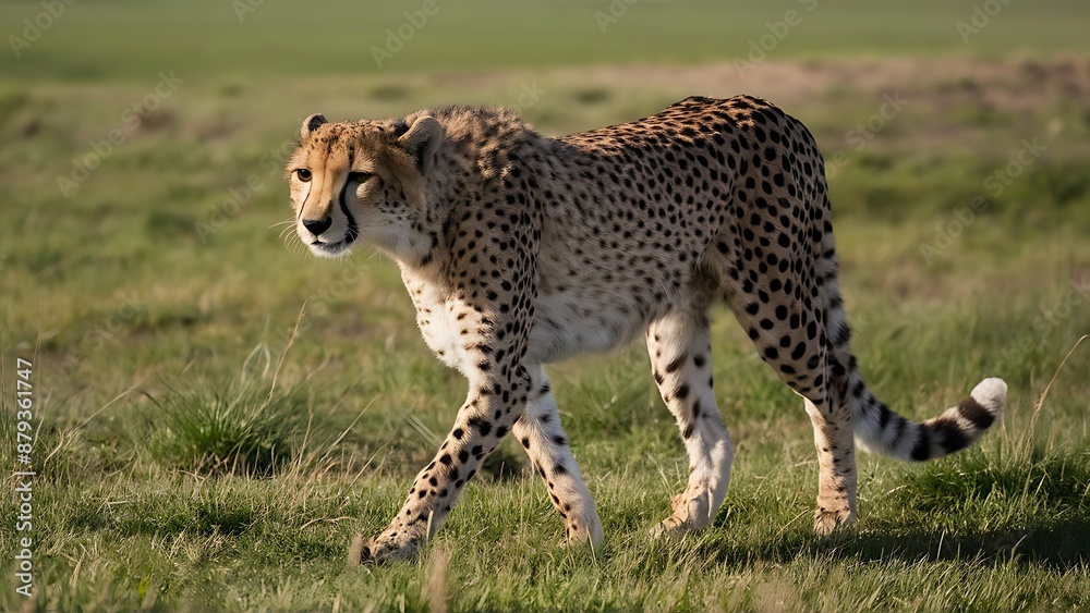 Alone Cheetah walking in the grass wallpaper Alone Cheetah walking in the grass wallpaper