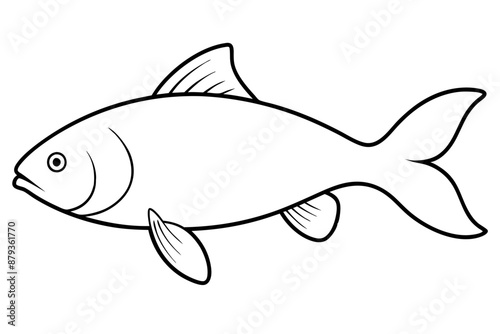  Cute fish carp line art design vector art illustration © Ishraq