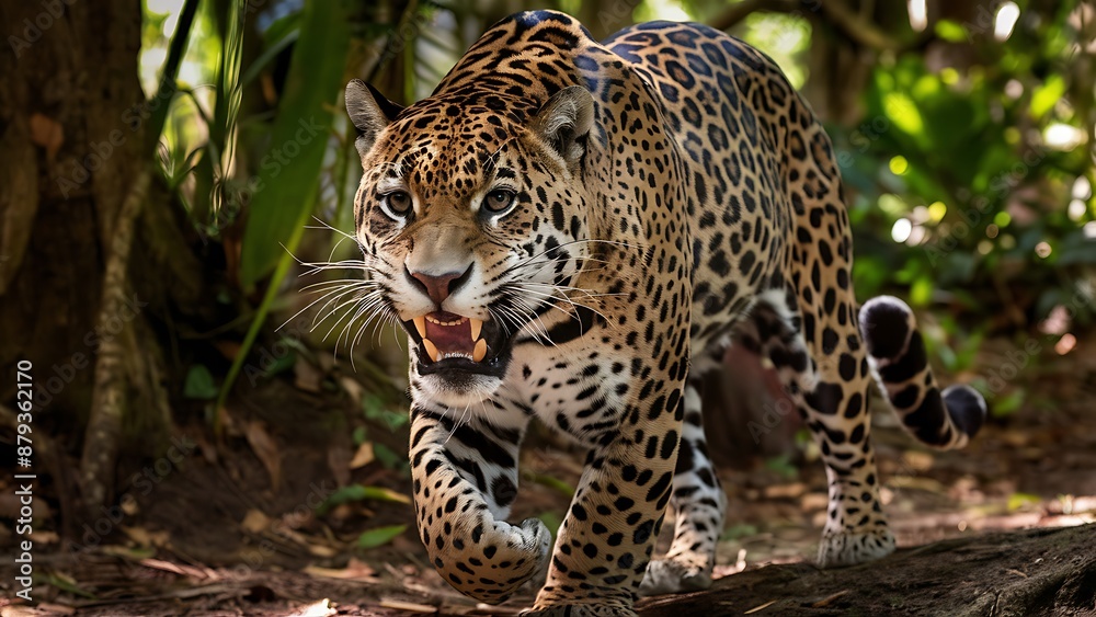 Attractive image of a powerful hunter jaguar wallpaper Attractive image of a powerful hunter jaguar wallpaper