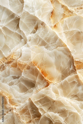 Detailed close-up of natural onyx stone texture showcasing intricate patterns and warm tones, perfect for backgrounds or design elements.