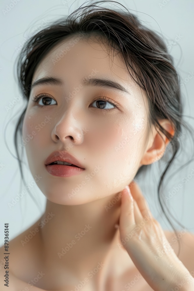 Beauty Asian actor spa healthy skin, isolated on white background Beauty Asian actor spa healthy skin, isolated on white background