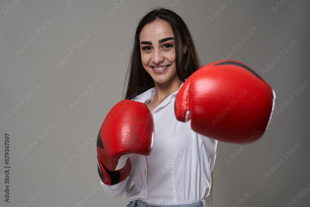 Fighting spirit in the young businesswoman Fighting spirit in the young businesswoman