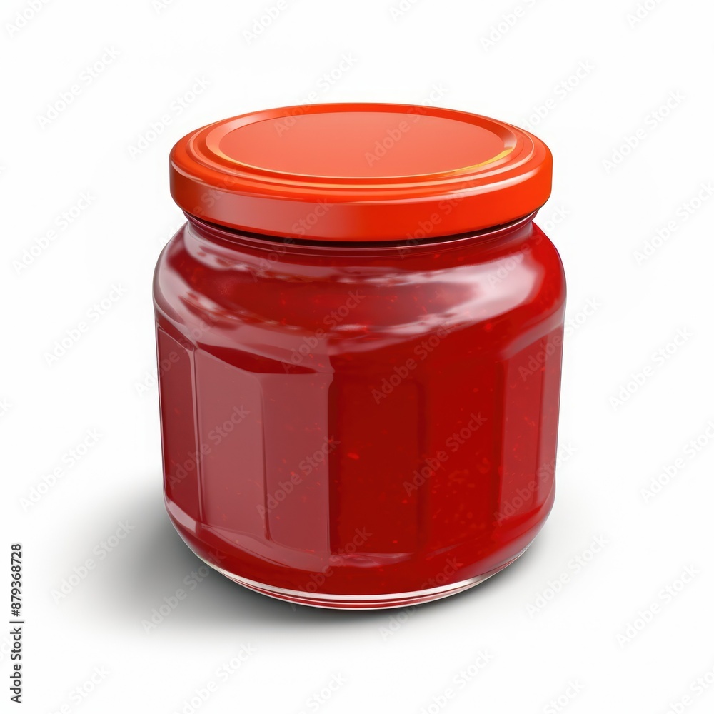 a jars of jam in red jars on white background a jars of jam in red jars on white background