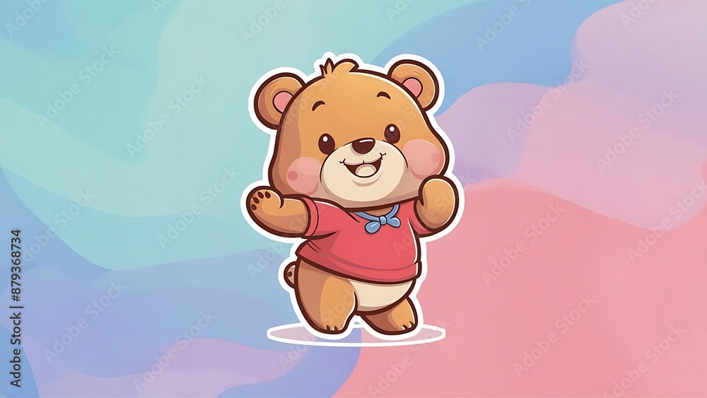 Obraz premium Cute Bear Cartoon Vector Icon Illustration