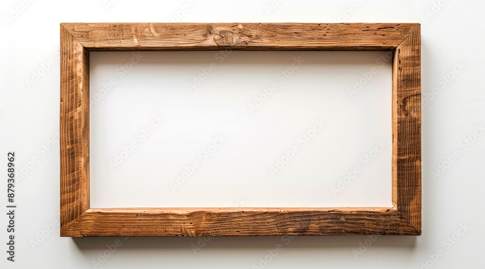 Fototapeta premium frame wooden on white background
