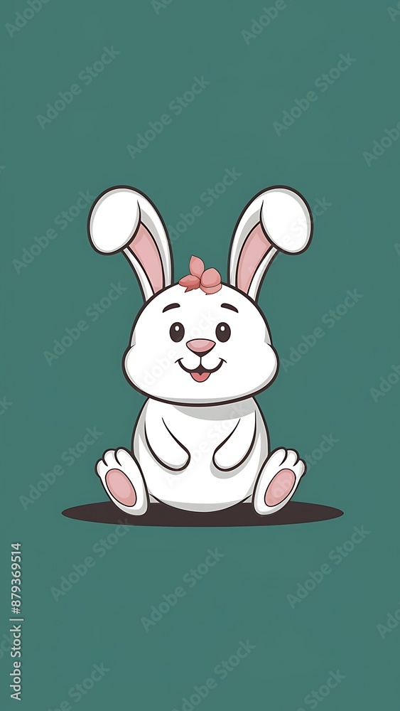 Fototapeta premium Cute bunny rabbit Cartoon Vector Icon Illustration