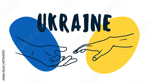 Vector in support of Ukraine with on an isolated background against the background.