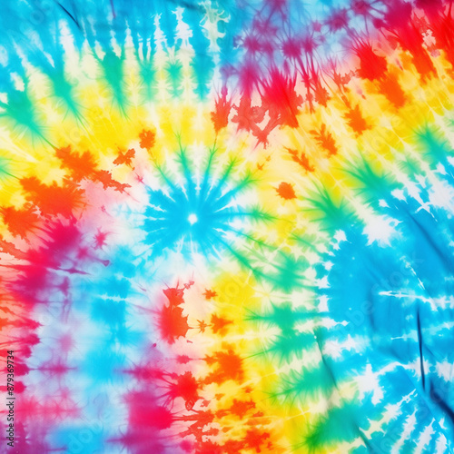 Rainbow Tie-Dye Fabric Texture