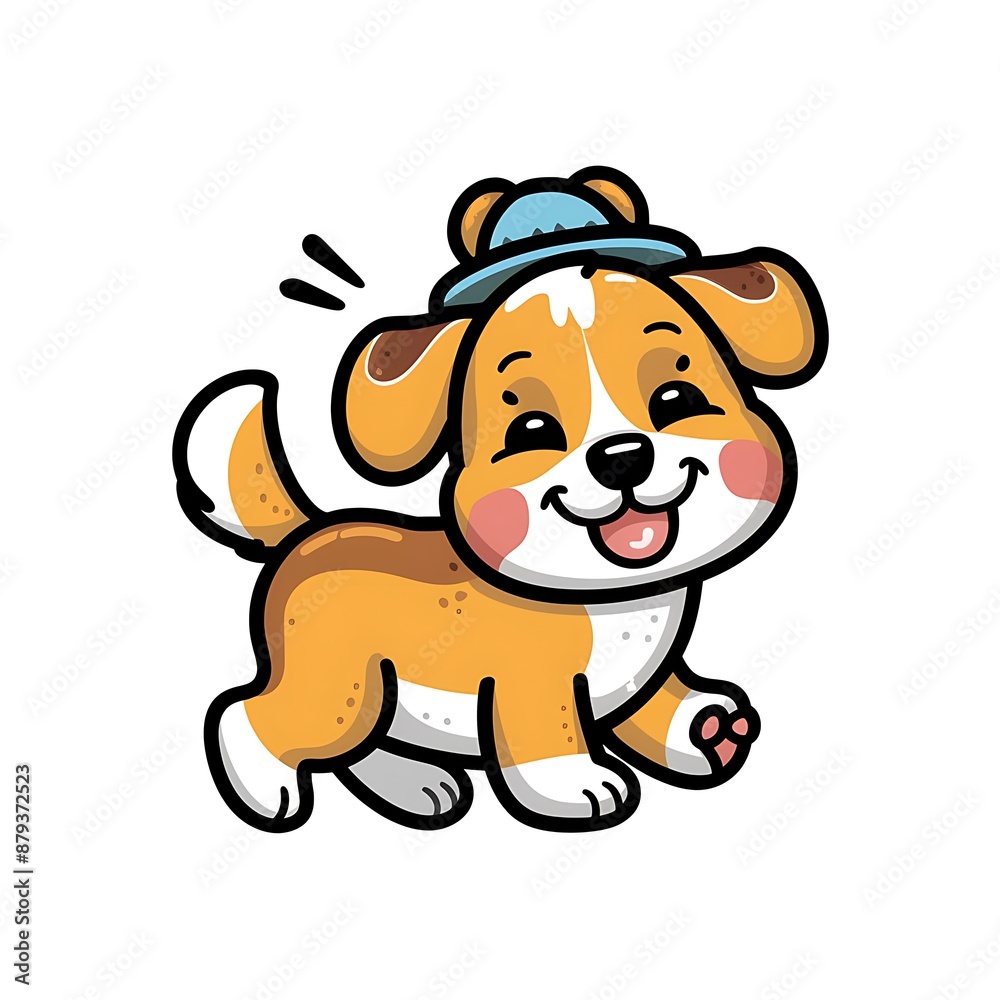 Fototapeta premium Cute dog Cartoon Vector Icon Illustration