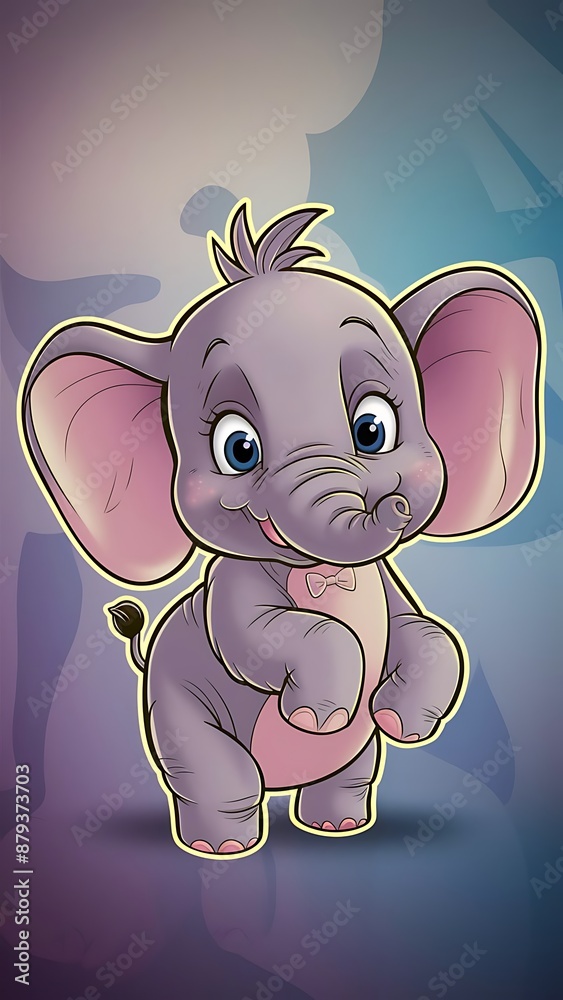 Obraz premium Cute elephant Cartoon Vector Icon Illustration