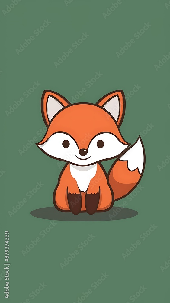 Obraz premium Cute fox Cartoon Vector Icon Illustration