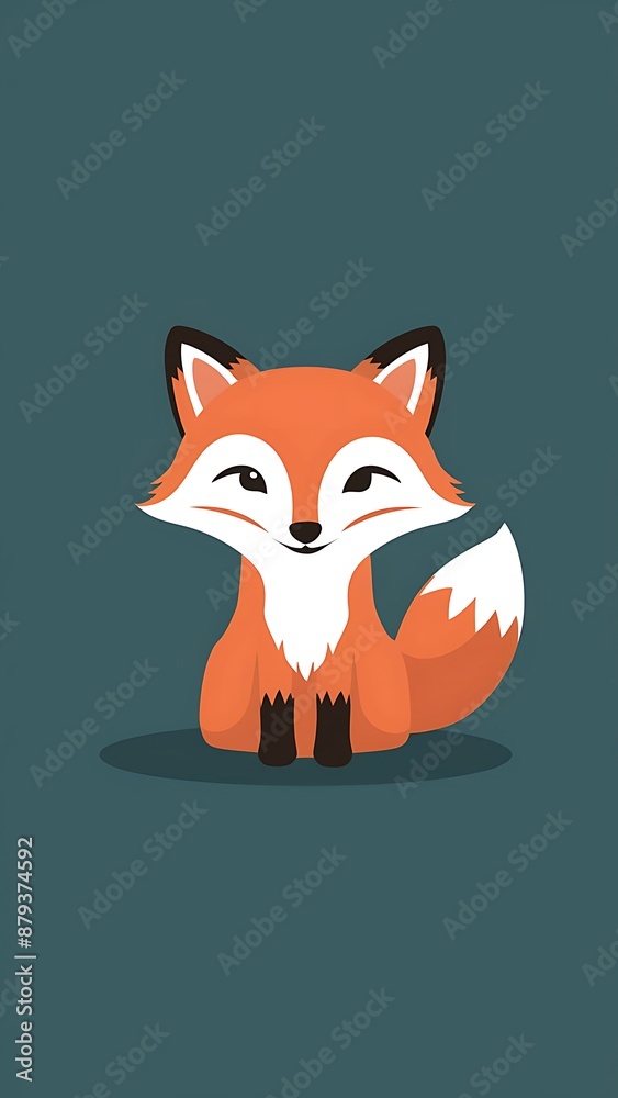 Obraz premium Cute fox Cartoon Vector Icon Illustration