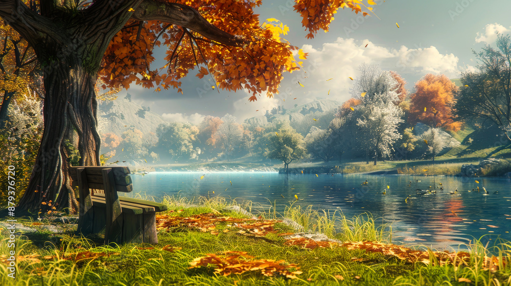 landscape in autumn style anime landscape in autumn style anime