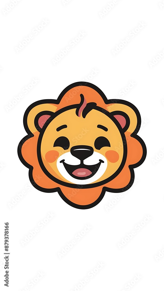 Fototapeta premium Cute lion Cartoon Vector Icon Illustration