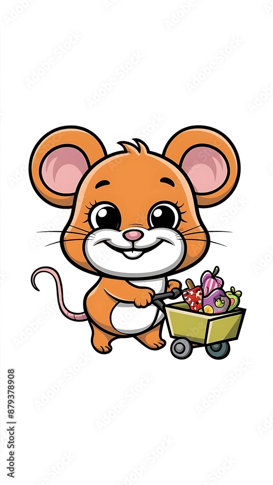 Fototapeta premium Cute Mouse Cartoon Vector Icon Illustration