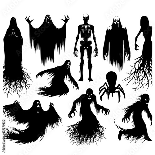 set of halloween monsters