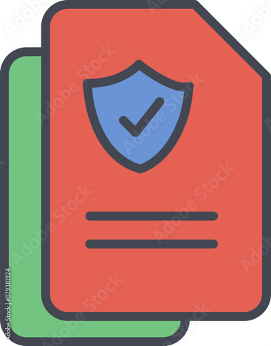 Document Protection Vector Icon