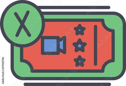 Cancel Ticket Vector Icon