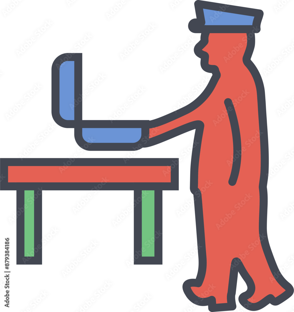 Guard Checking Briefcase Vector Icon Guard Checking Briefcase Vector Icon