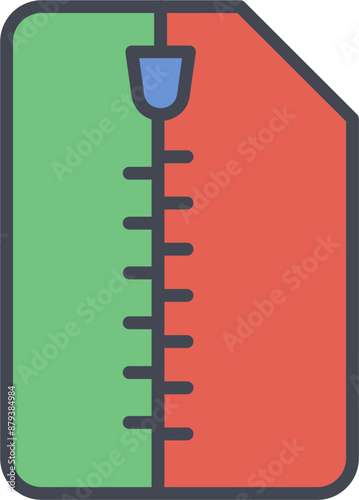 Zipped Document Vector Icon