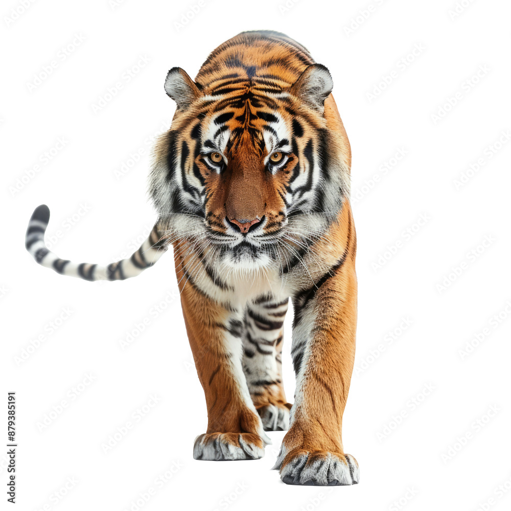 Bengal tiger isolated on white background. Dangerous animal in jungle Bengal tiger isolated on white background. Dangerous animal in jungle