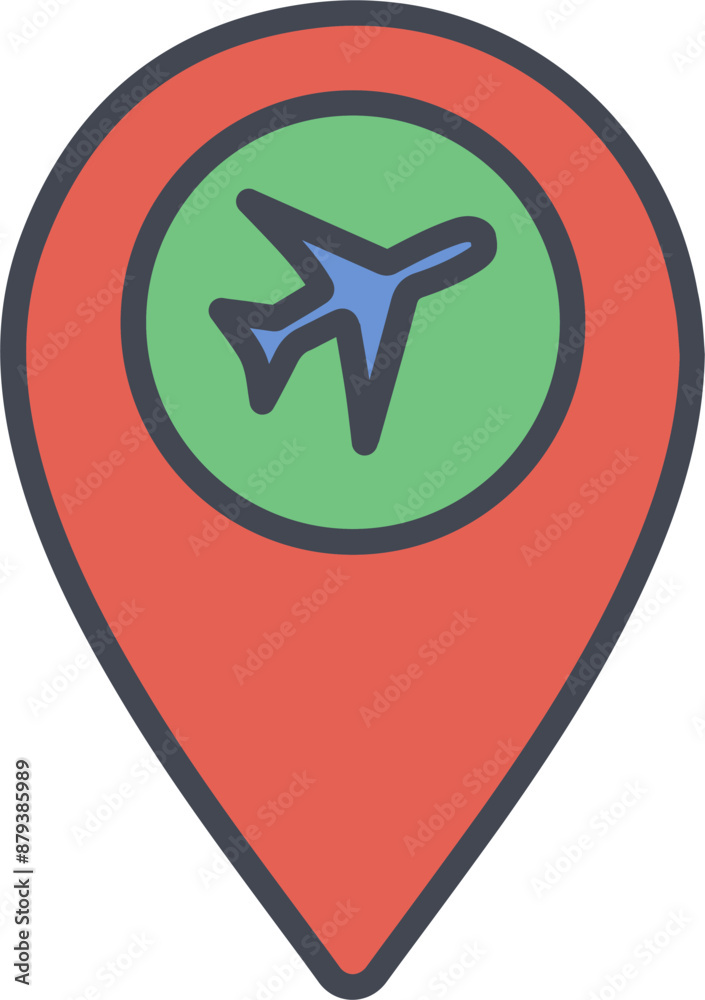 Obraz premium Airport Location Vector Icon