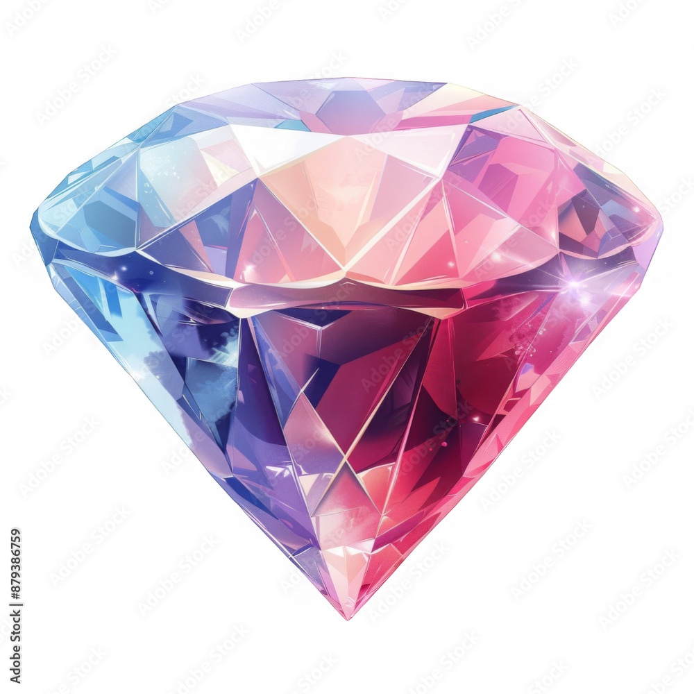 Sparkling Pink and Blue Gemstone with Glitter. Sparkling Pink and Blue Gemstone with Glitter.