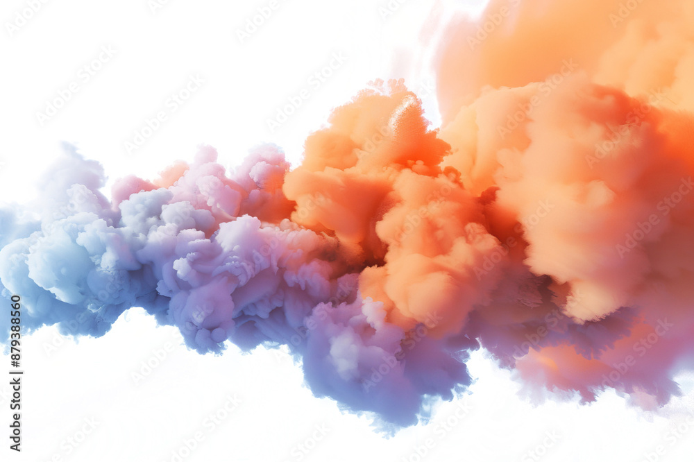 A colorful dynamic smoke cloud on transparent background A colorful dynamic smoke cloud on transparent background