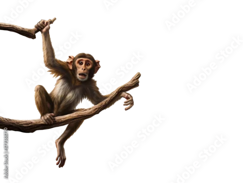 Obraz a monkey holding a stick