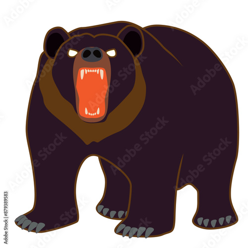 吠えている危険なクマのベクターイラスト