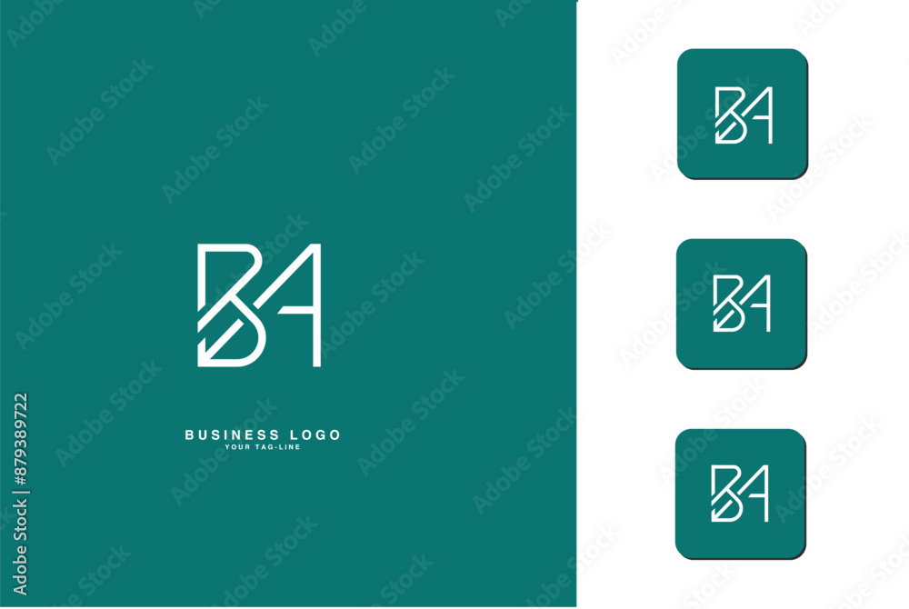 BA,A B, B, A, Abstract Letters Logo Monogram BA,A B, B, A, Abstract Letters Logo Monogram