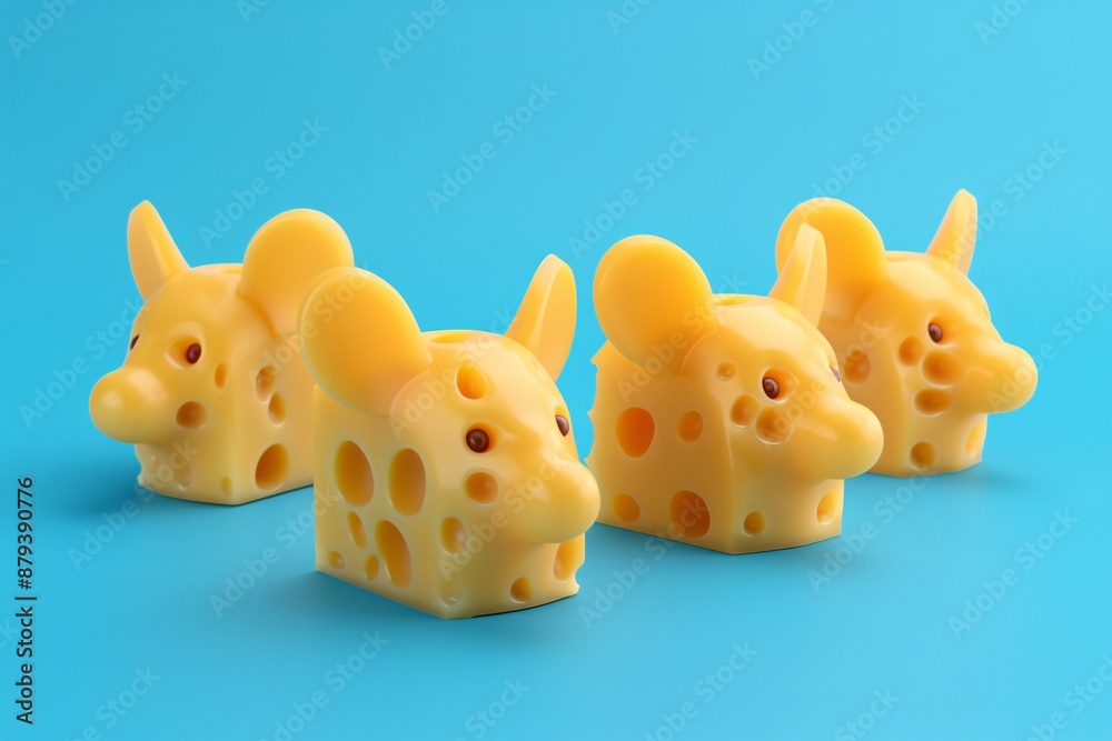 a group of cheese shaped like animals a group of cheese shaped like animals