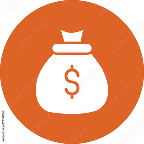Money Bag glyph circle icon