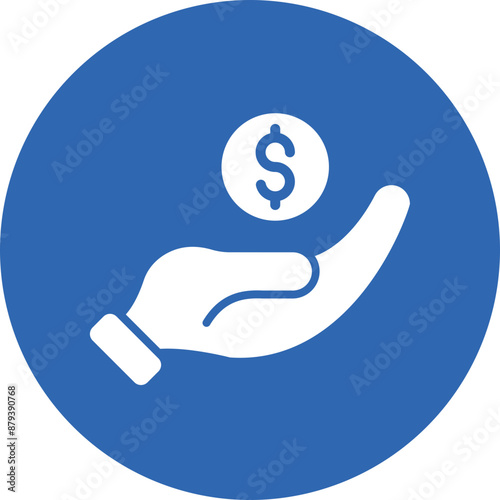 Hand Giving glyph circle icon