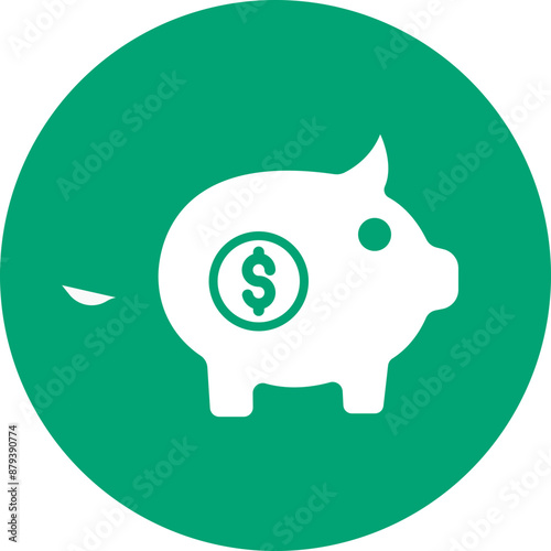 Piggy Bank glyph circle icon