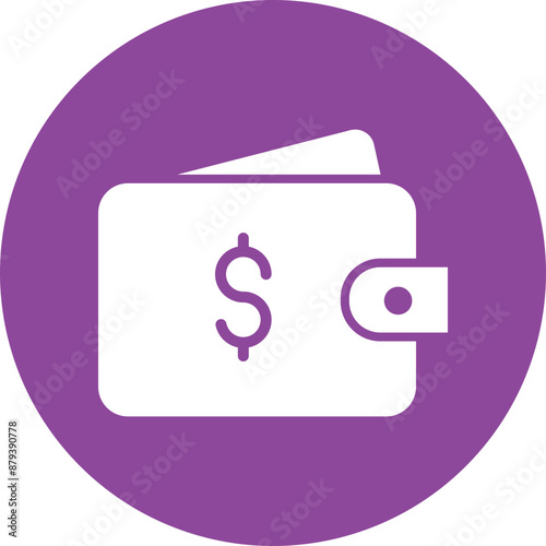 Wallet glyph circle icon