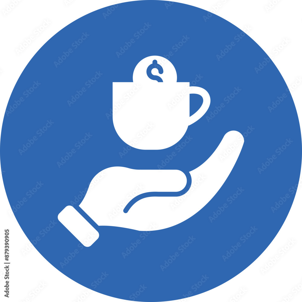 Donation Cup glyph circle icon Donation Cup glyph circle icon