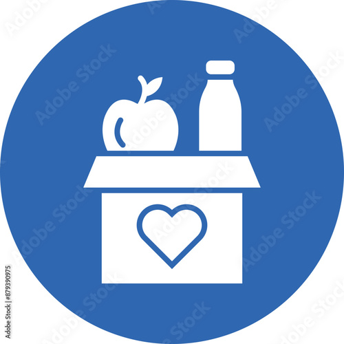 Charity Food Drive glyph circle icon