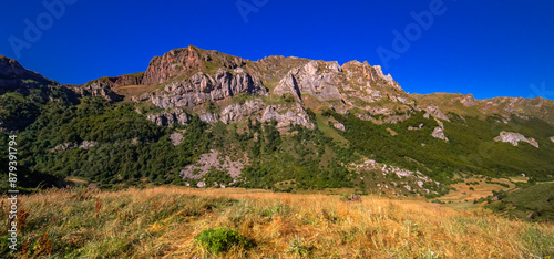 Mountains View from Circular Route of Lagos de Saliencia, Somiedo Natural Park, Principado de Asturias, Spain, Europe photo