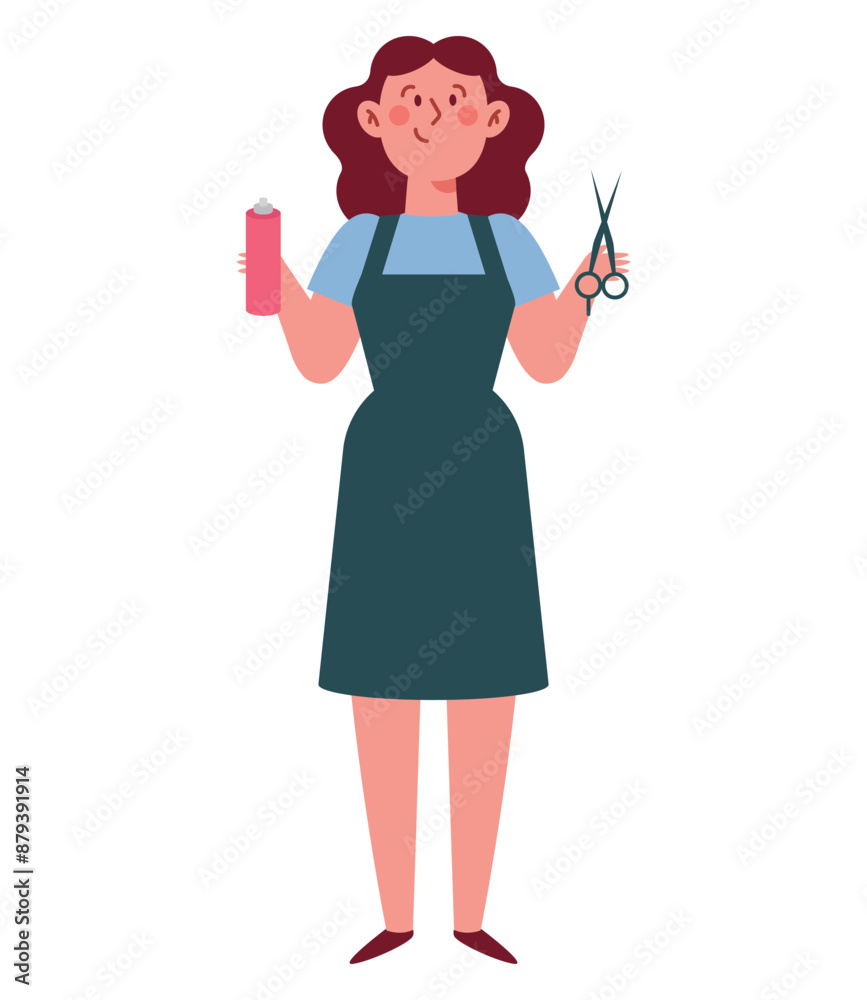 woman hairdresser with hair salon equipments woman hairdresser with hair salon equipments