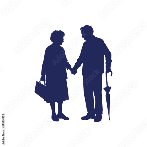 Grandparent silhouette Clip art vector illustration