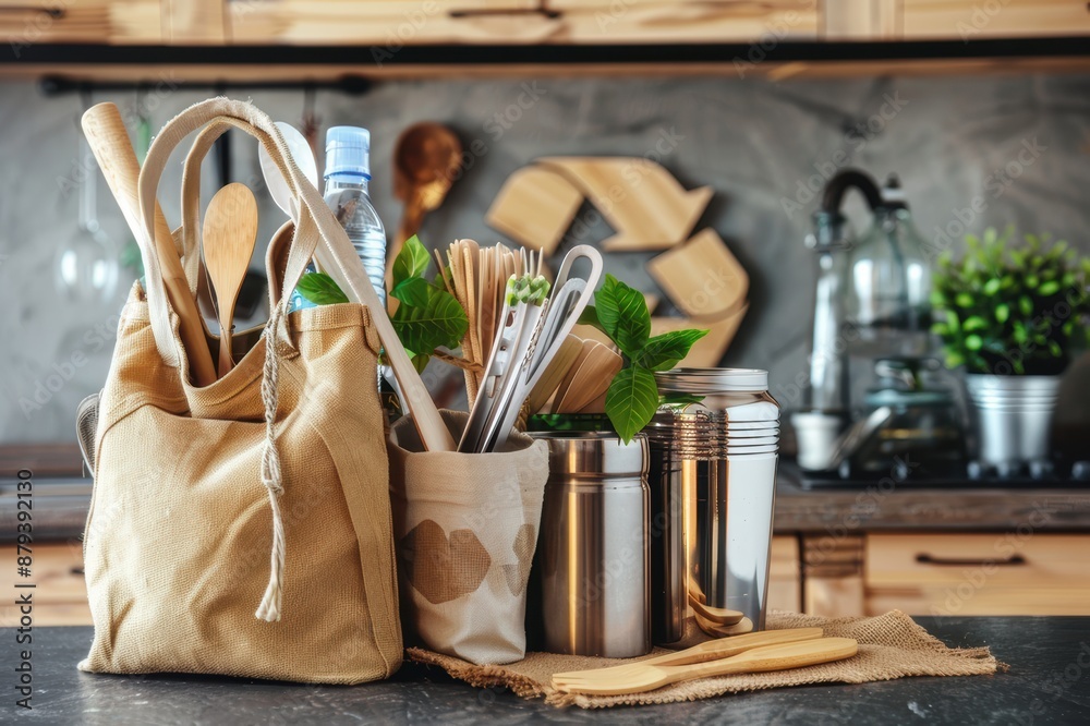 A beautifully arranged set of eco -friendly products A beautifully arranged set of eco -friendly products