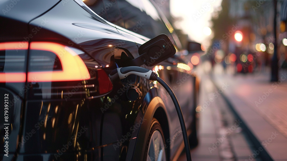 a close up photo of electric car charging a close up photo of electric car charging